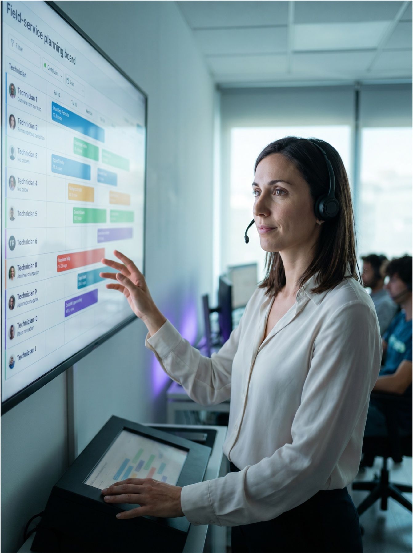 Dispatcher at the field-service planning board