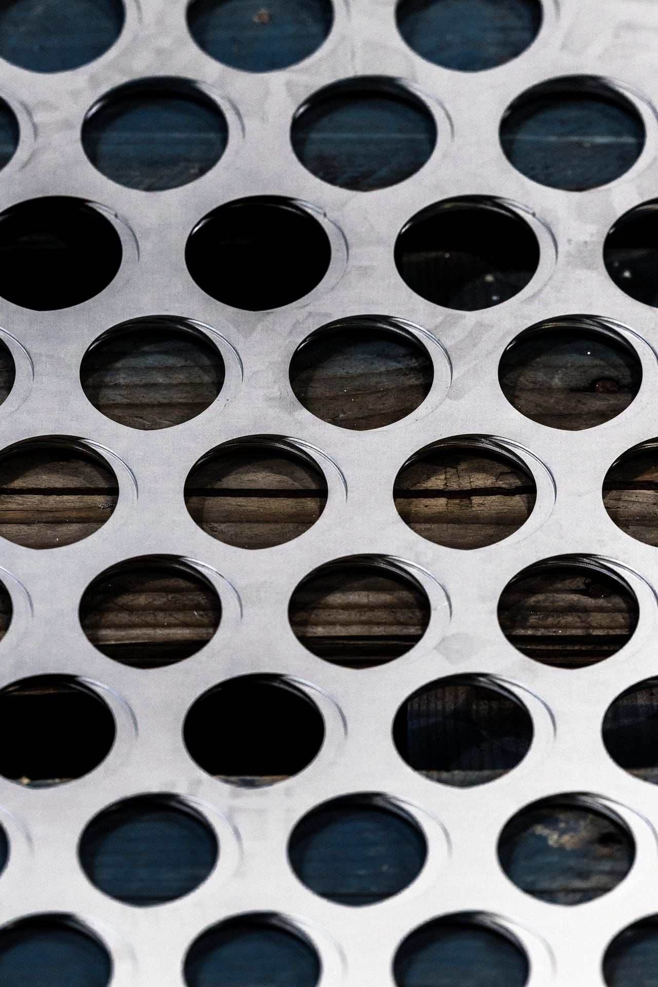 Detail of a precisely perforated sheet
