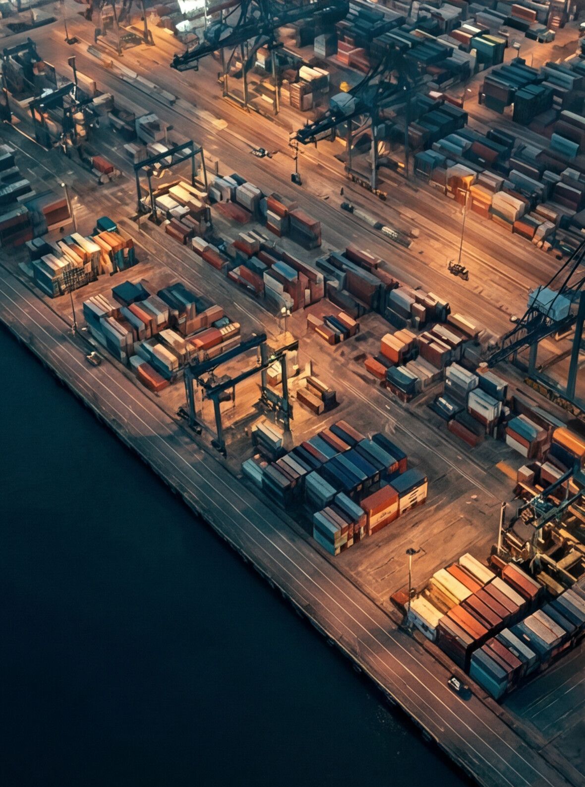 Container port at night