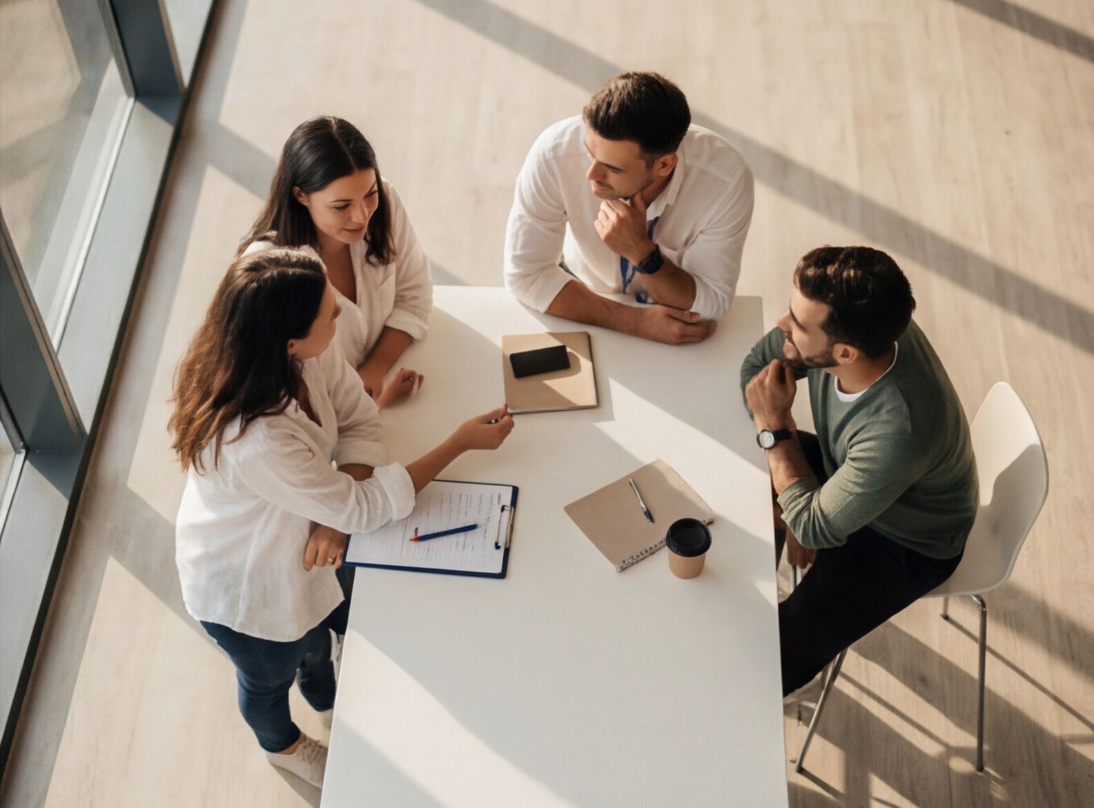 Team meeting from above