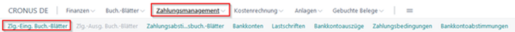 Zahlungseingangs-Buch.-Blatt aufrufen
