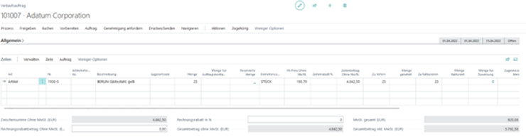 Warnung bei Überschreitung der Menge