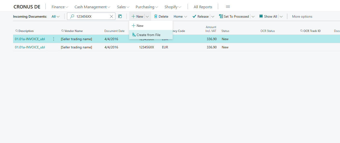 Use incoming documents to validate the xrechnung xml file