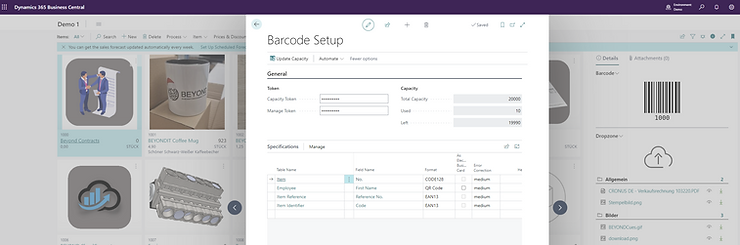 Table and field selection
