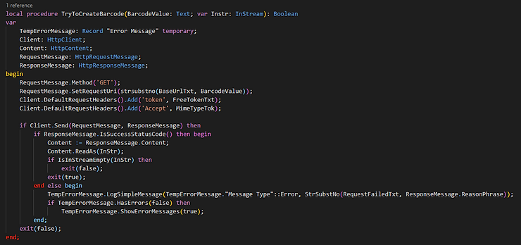 QR Code result on item