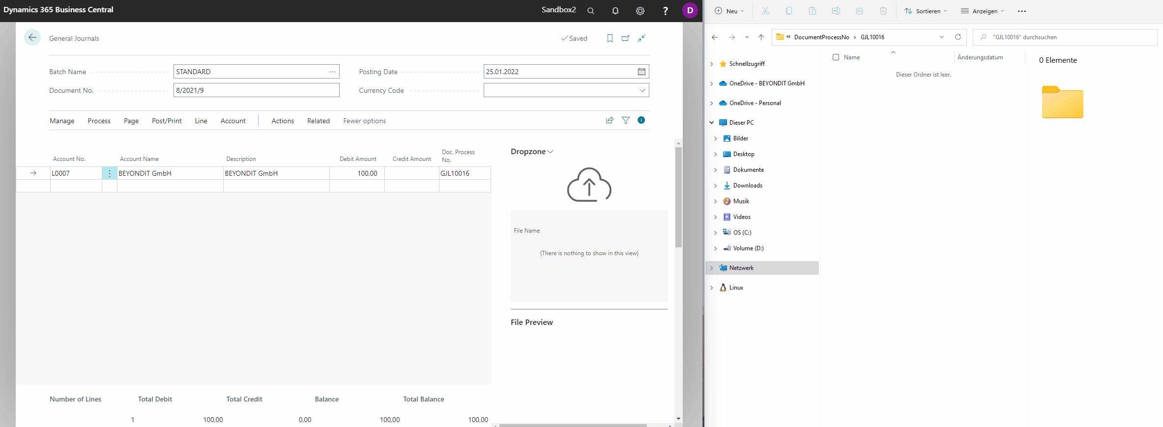 Attach and post in General Journal