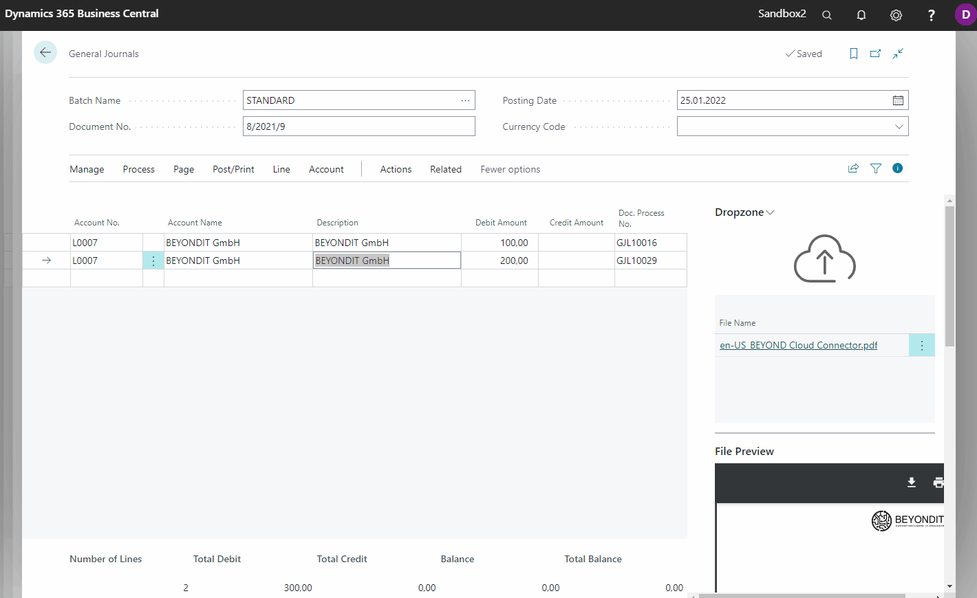 Result in Ledger Entries